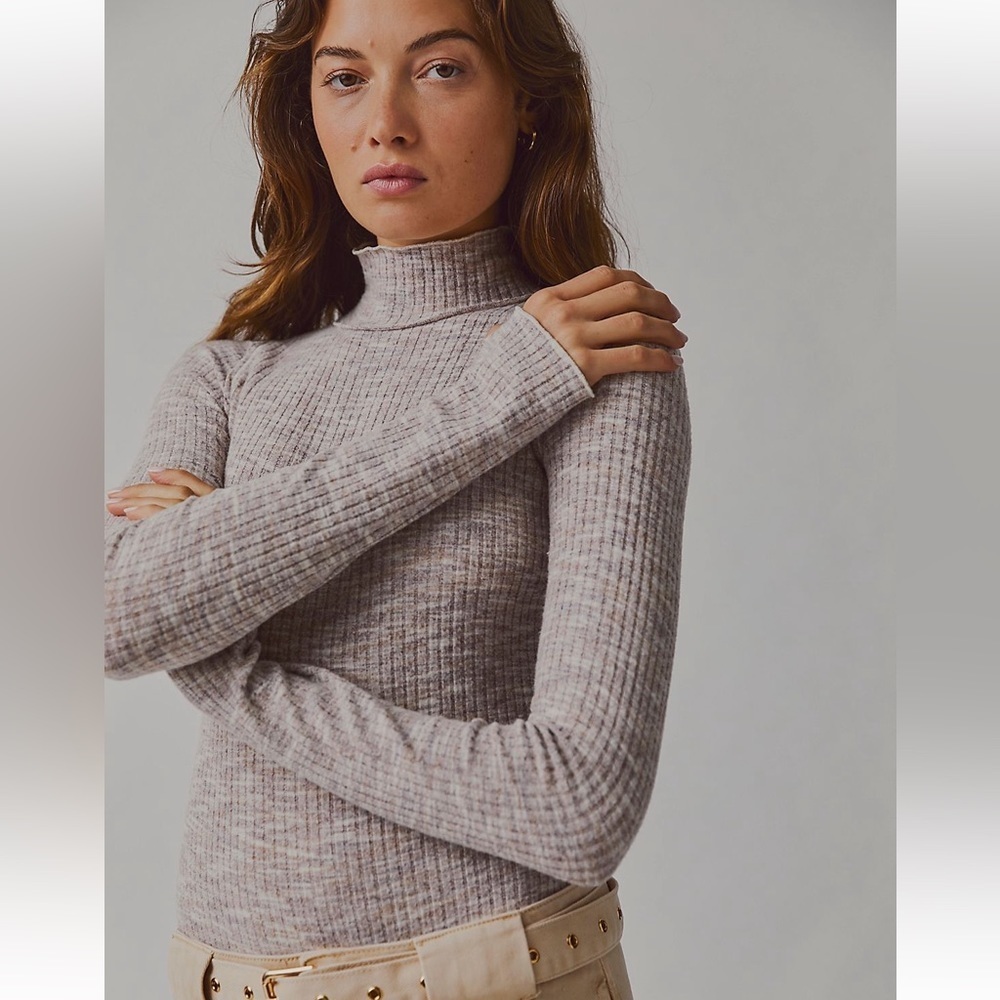 NWT Free People Tan Spaced Out Bodysuit size small
